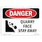 Signmission Safety Sign, OSHA Danger, 10" Height, Aluminum, Quarry Face Stay Away, Landscape OS-DS-A-1014-L-1890 - alternate 1